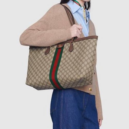 Lckaey Purse Insert for gucci ophidia pouch insert organizer bags for women  gg large tote bag medium tote bag insert 3010khaki-A