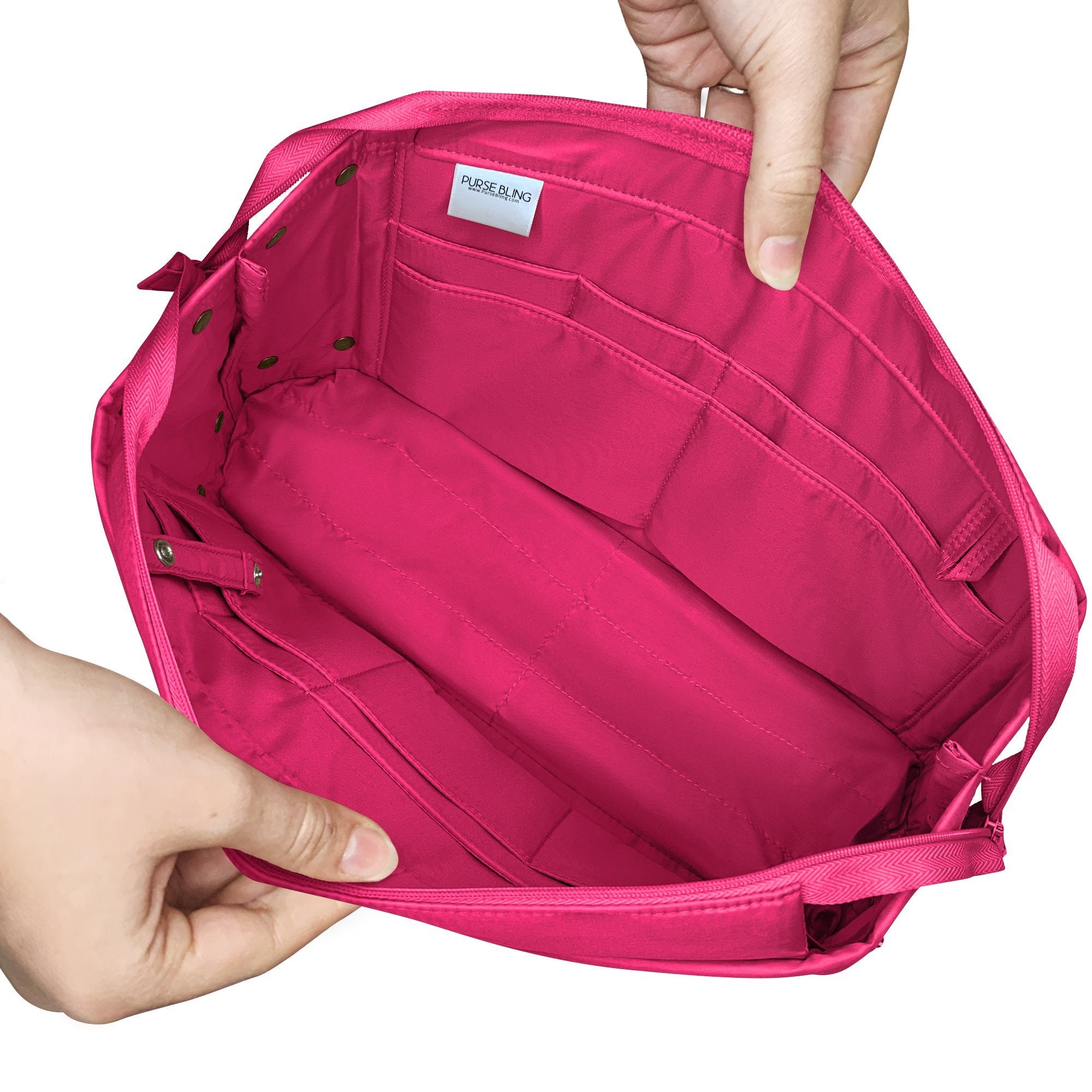 Amazon.com: HyFanStr Purse Organizer Insert for Handbags,Tote Bag Organizer  Insert Zipper Bag for Women, Handbag Organizer Inside Liner with 15  Pockets, Beige M : Clothing, Shoes & Jewelry