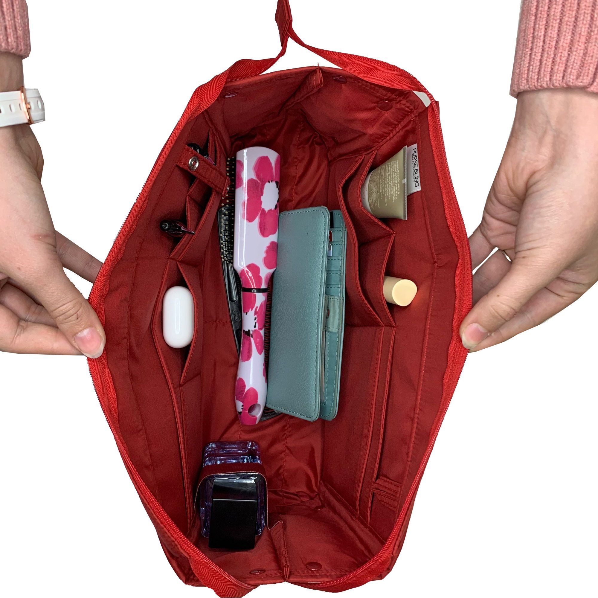 HyFanStr Purse Organizer Insert for Handbags,Tote Bag Organizer Insert  Zipper Bag for Women, Handbag Organizer Inside Liner with 15 Pockets, Blue  M : Amazon.in: Home Improvement